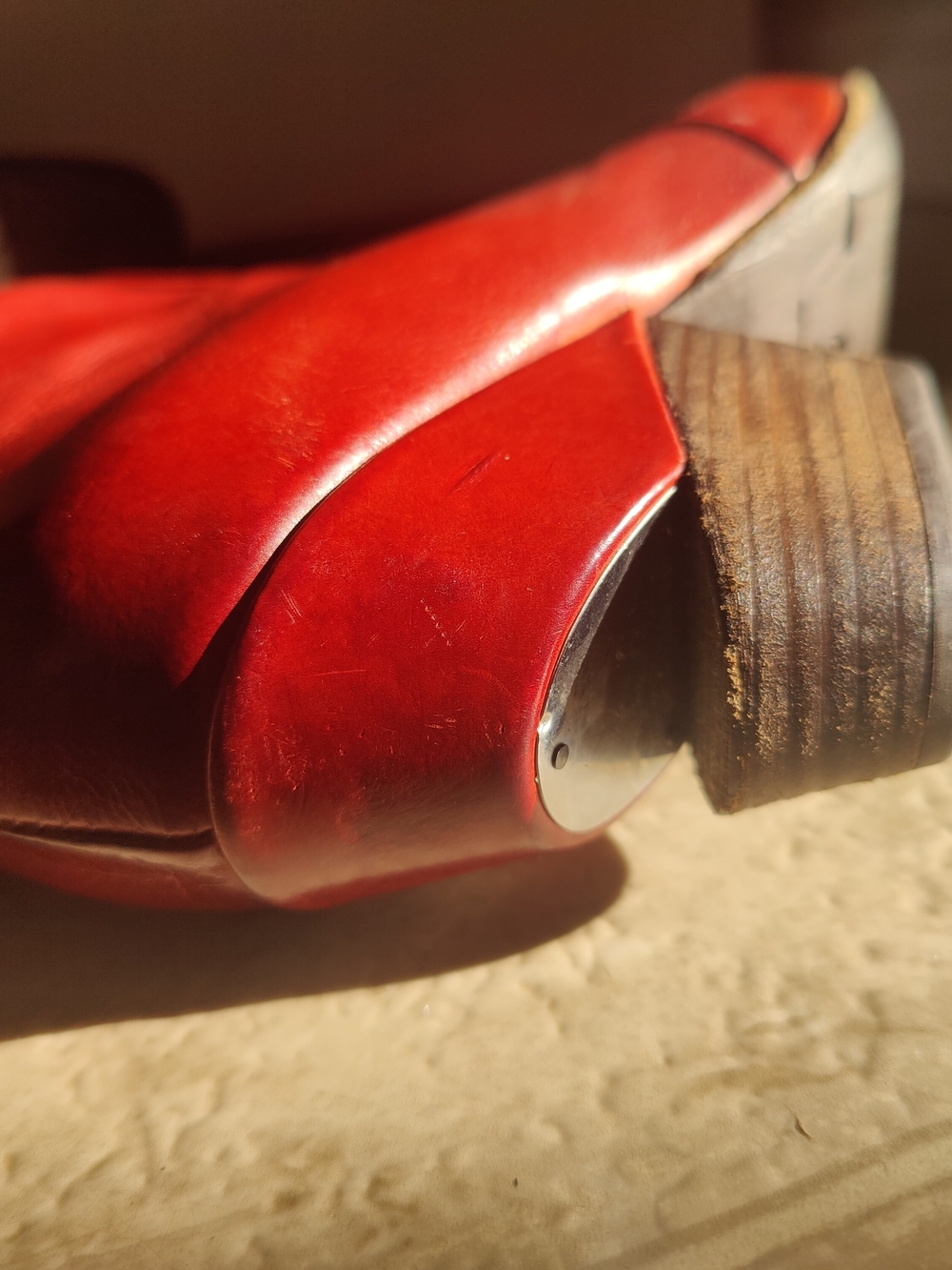 A.S.98 Women's Red Studded Leather Ankle Boots - Picture 3 of 5